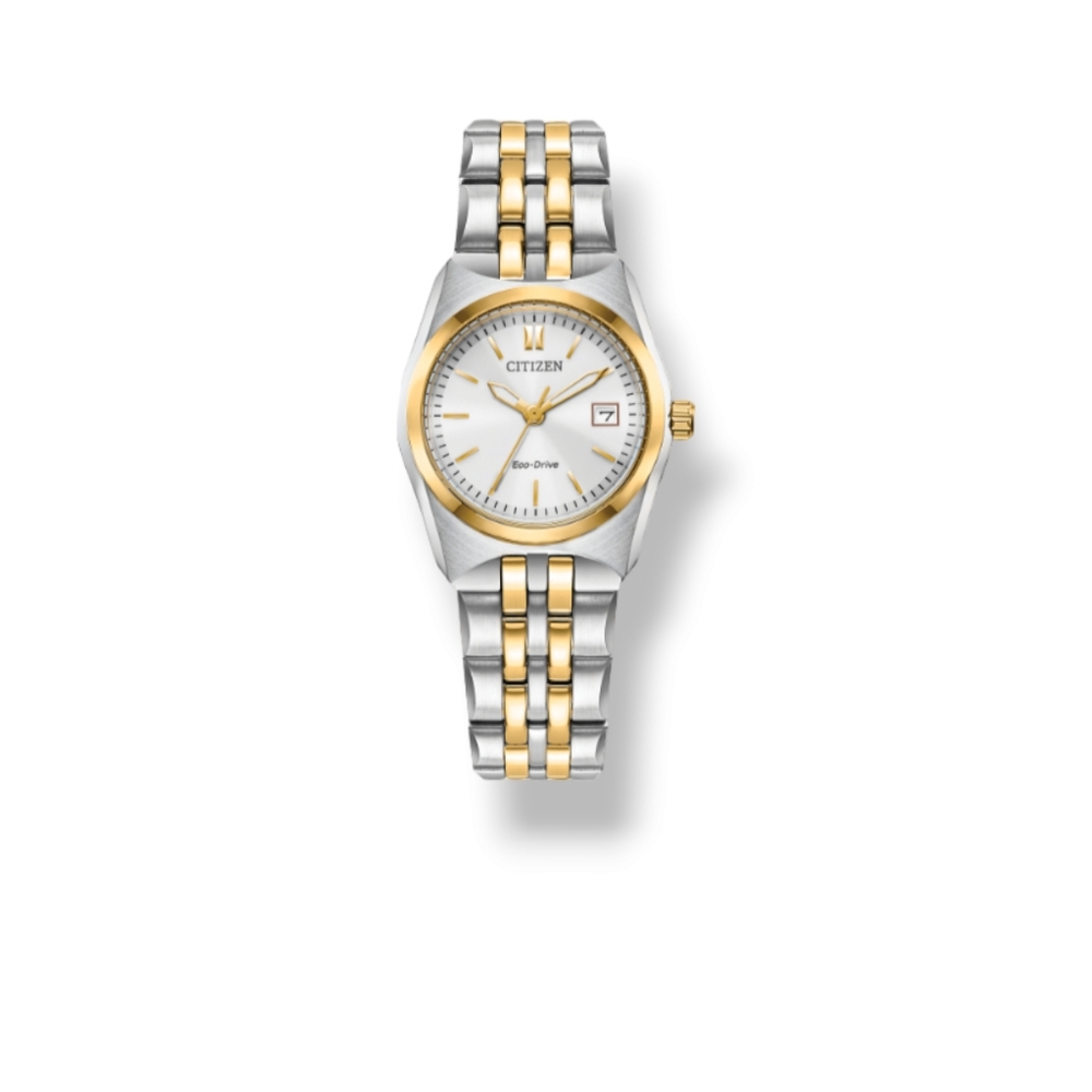 Womens Citizen Eco-Drive Watch WR100 Two Tone Stainless Steel Solar No Battery